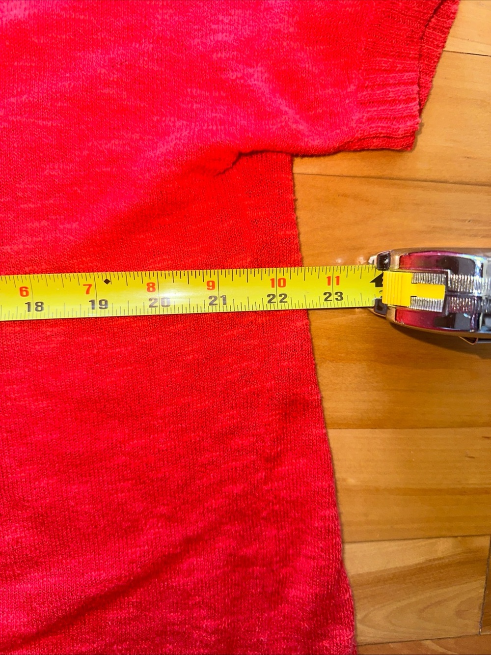 Eileen Fisher Bright Red Knit Sweater Top large - Picture 6 of 10